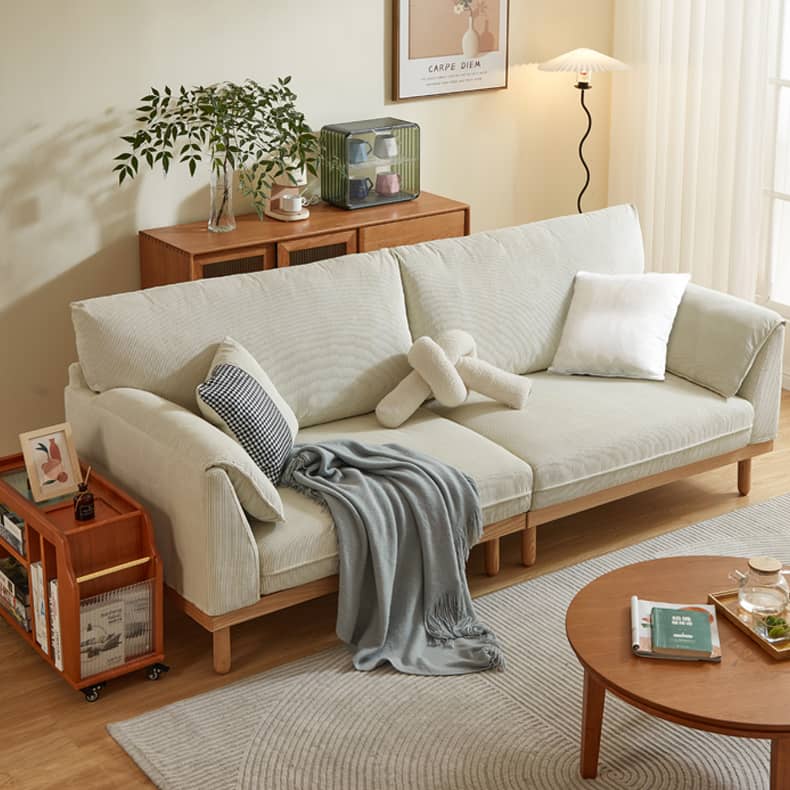 Cozy Multi-Color Sofa: Goose Down Cushions with Goose Down Filling Couch with Oak & Pine Wood Frame hmyf-1271