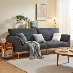 Cozy Multi-Color Sofa: Goose Down Cushions with Goose Down Filling Couch with Oak & Pine Wood Frame hmyf-1271