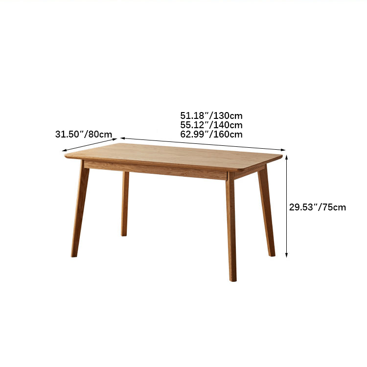 Modern Rectangular Red Oak Dining Table in Natural Wood Color for 6 hmzj-804