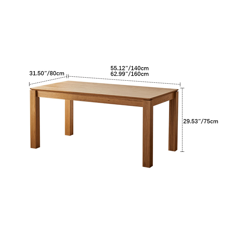 Minimalistic Rectangular Red Oak Dining Table in Natural Wood Color for 6-8 People  hmzj-805