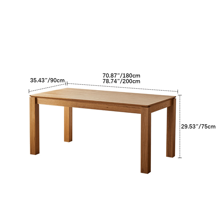 Minimalistic Rectangular Red Oak Dining Table in Natural Wood Color for 6-8 People  hmzj-805