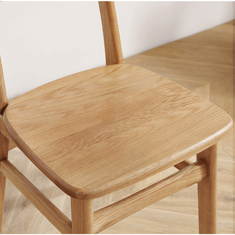 Durable Oak Wood Dining Chair in Natural Wood Color Set of 2  hmzj-806