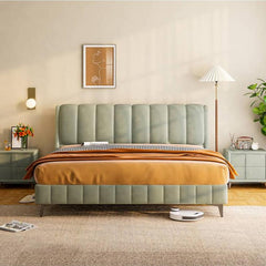 Modern Pine Wood Bed Frame with Storage & Upholstery Headboard - Functional Design for Bedroom hmzsh-1270