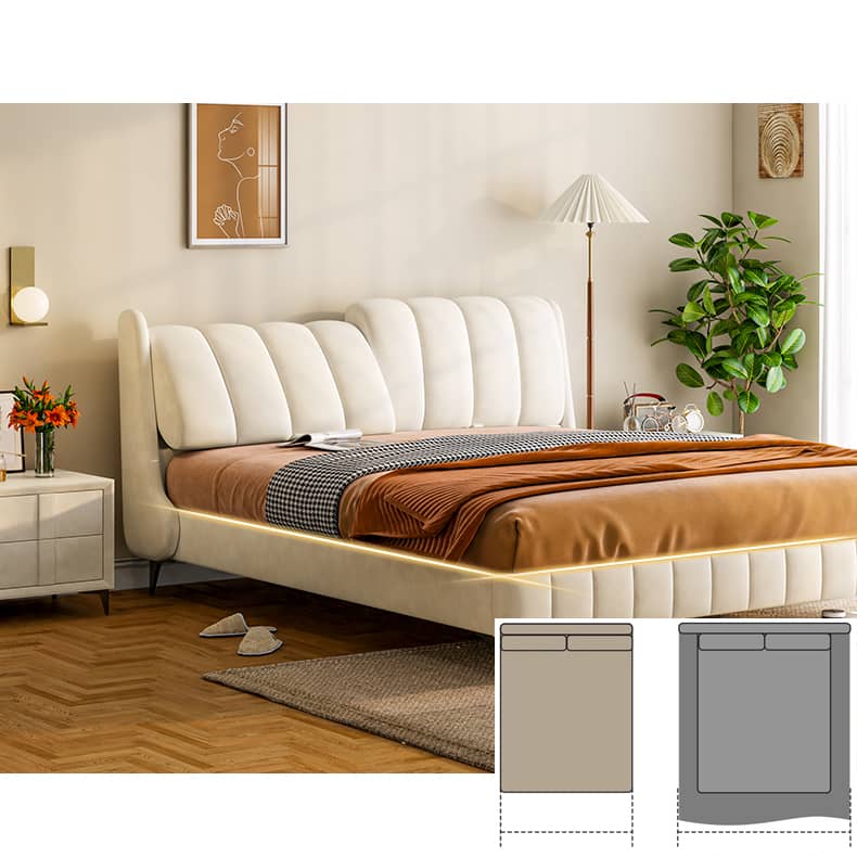 Modern Pine Wood Bed Frame with Storage & Upholstery Headboard - Functional Design for Bedroom hmzsh-1270