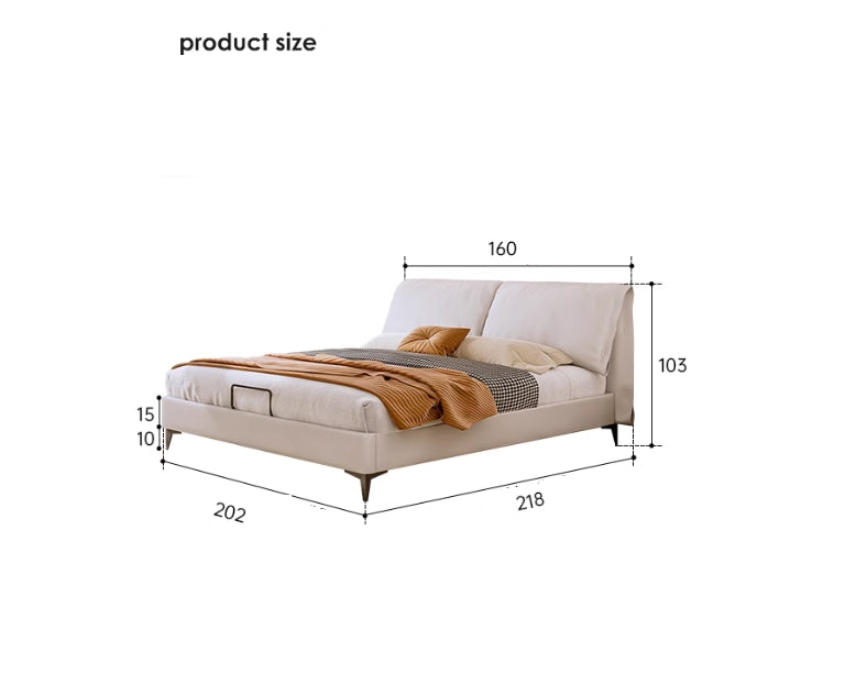 Modern Pine Wood Bed Frame with Storage & Upholstery Headboard - Functional Design for Bedroom hmzsh-1270