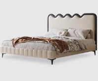 Luxurious Cal King Beige Bed with Upholstery Headboard & Storage - Durable & Functional Design for Bedroom hmzsh-1544