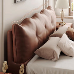 Luxurious Cal King Faux Leather Bed with Storage - Soft Upholstered Headboard for Your Bedroom hmzsh-1545