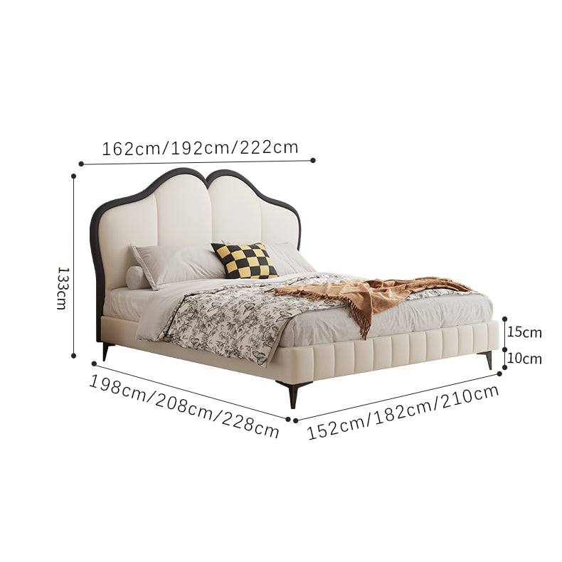 Modern Queen Pine Wood Bed Frame with Storage & Leather Upholstery Headboard hmzsh-1547