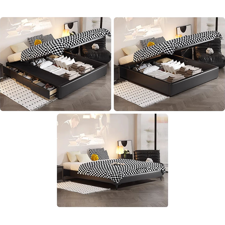 Modern Cal King Pine Wood Bed Frame with Storage - Perfect Design with Headboard hmzsh-1548