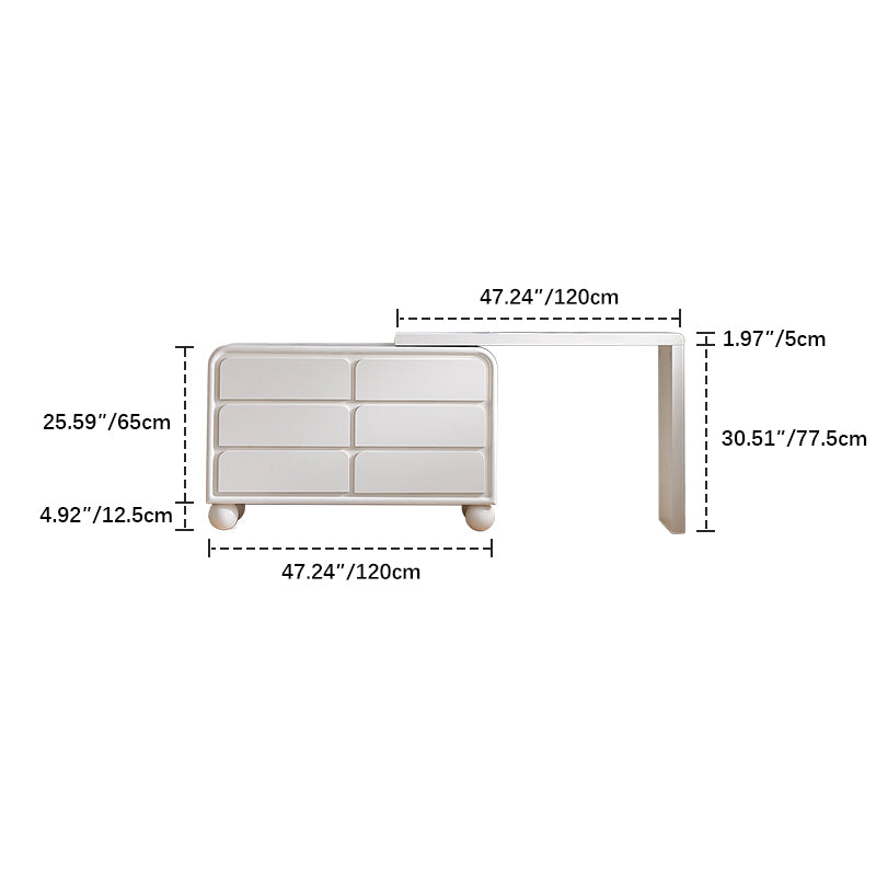 Elegant Oak Pine Vanity Desk with Mirror and Storage Drawers for Modern Bedrooms hqlw-4017