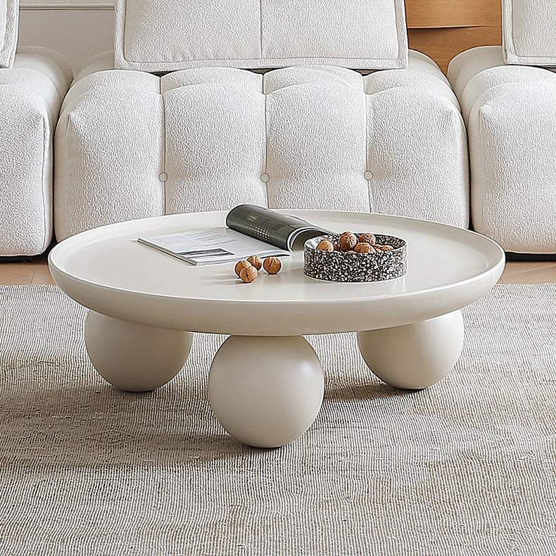 Elegant Round Oak Density Board Coffee Table - Modern Minimalist Design hqlw-4022