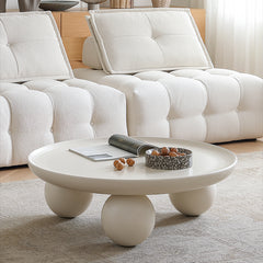 Elegant Round Oak Density Board Coffee Table - Modern Minimalist Design hqlw-4022