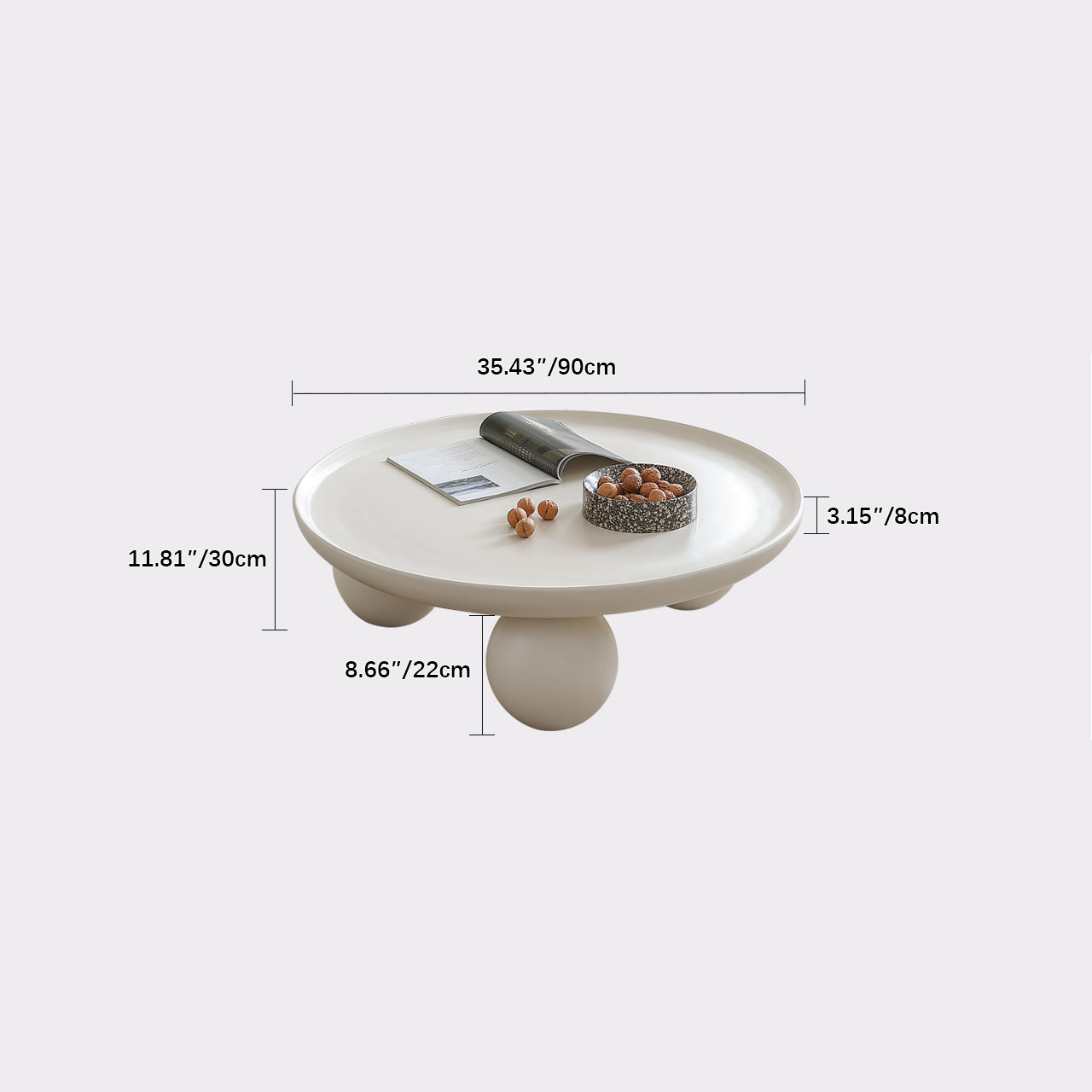 Elegant Round Oak Density Board Coffee Table - Modern Minimalist Design hqlw-4022