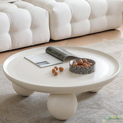 Elegant Round Oak Density Board Coffee Table - Modern Minimalist Design hqlw-4022