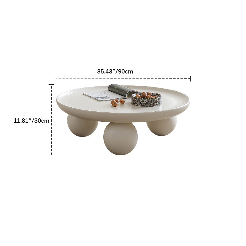 Elegant Round Oak Density Board Coffee Table - Modern Minimalist Design hqlw-4022