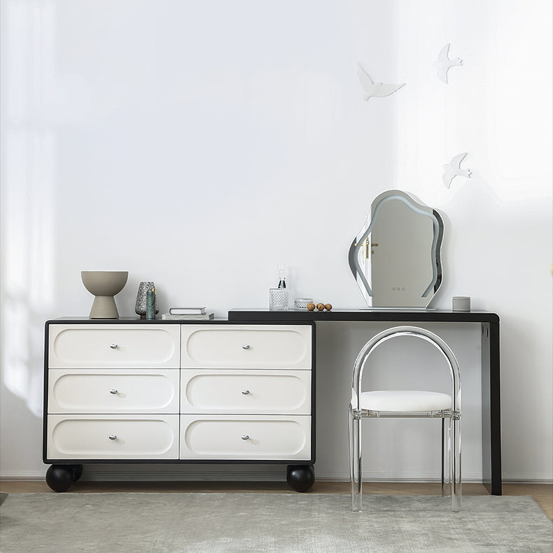 Elegant Oak Pine Makeup Vanity with Mirror and Storage Drawers – Perfect for Modern Bedrooms hqlw-4029