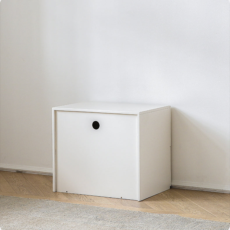 Modern Pine Multi-layer Nightstand with Unique Geometric Design - White Finish hqlw-4035