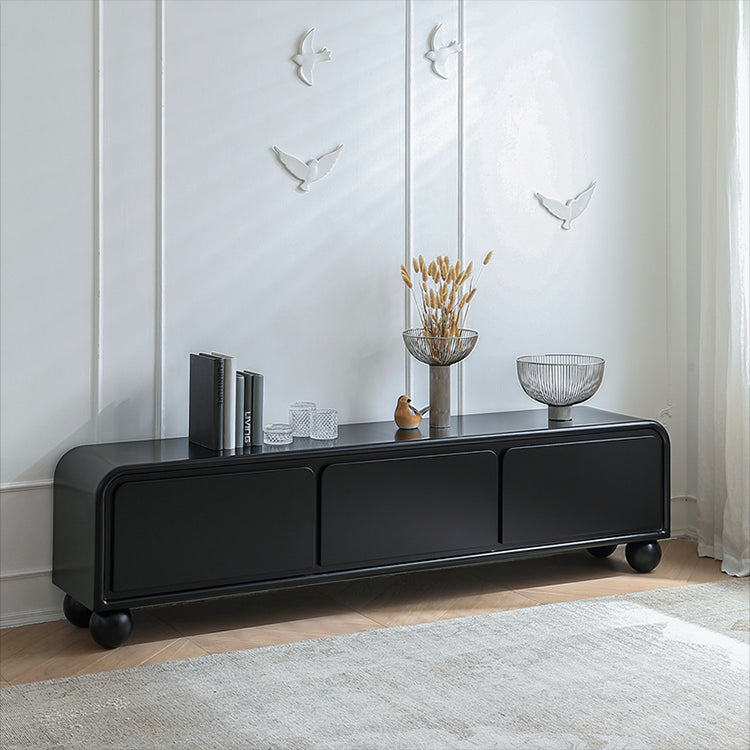 Sleek Black Oak Pine Multi-Layer TV Stand - Modern Living Room Furniture hqlw-4037