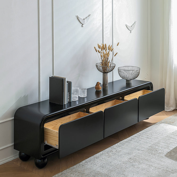 Sleek Black Oak Pine Multi-Layer TV Stand - Modern Living Room Furniture hqlw-4037