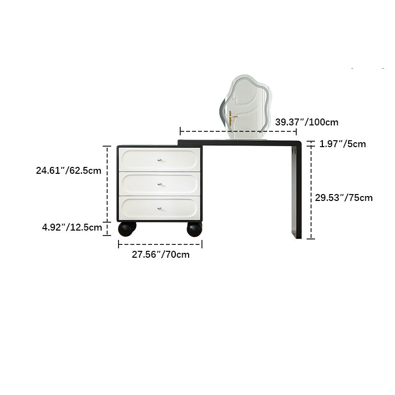 Elegant Oak Pine Makeup Vanity with Mirror – Stylish Modern Design for Bedroom Decor hqlw-4039