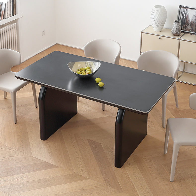 Modern Dining Table - Stylish Ceramic Stone & Stainless Steel Design for Your Home hqlw-4041