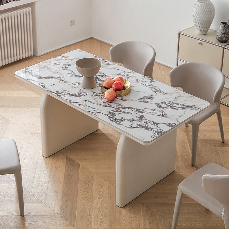 Modern Dining Table - Stylish Ceramic Stone & Stainless Steel Design for Your Home hqlw-4041