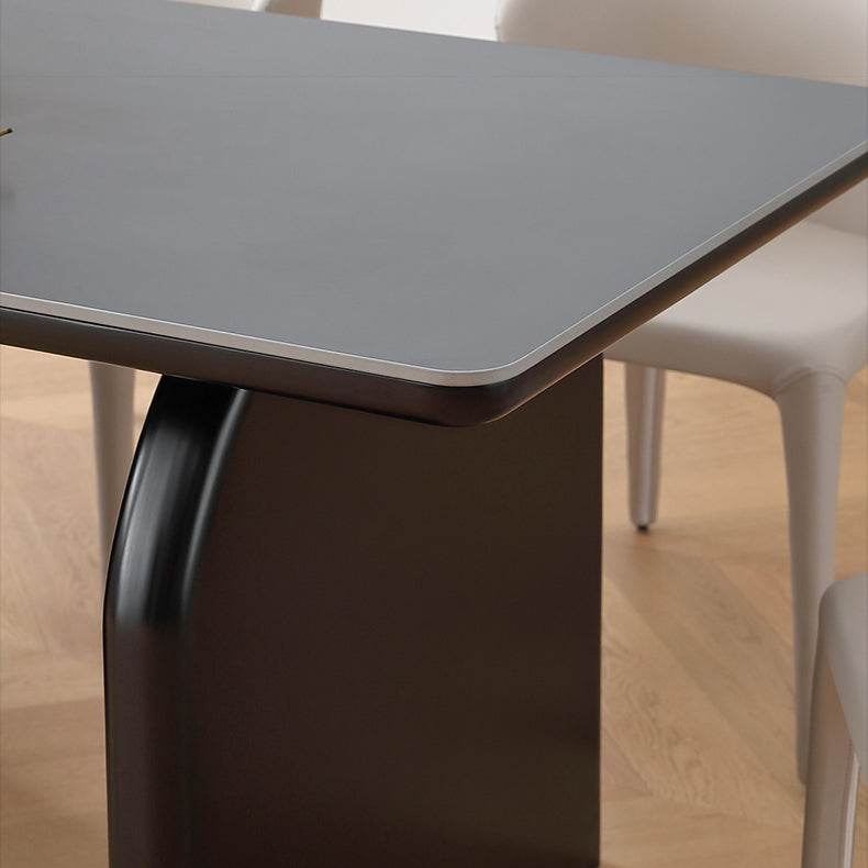 Modern Dining Table - Stylish Ceramic Stone & Stainless Steel Design for Your Home hqlw-4041