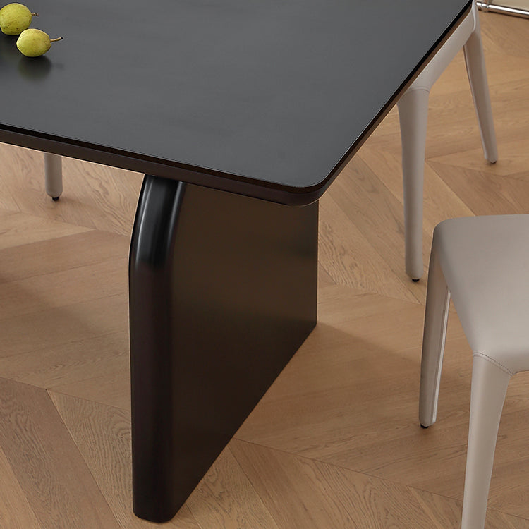 Modern Dining Table - Stylish Ceramic Stone & Stainless Steel Design for Your Home hqlw-4041