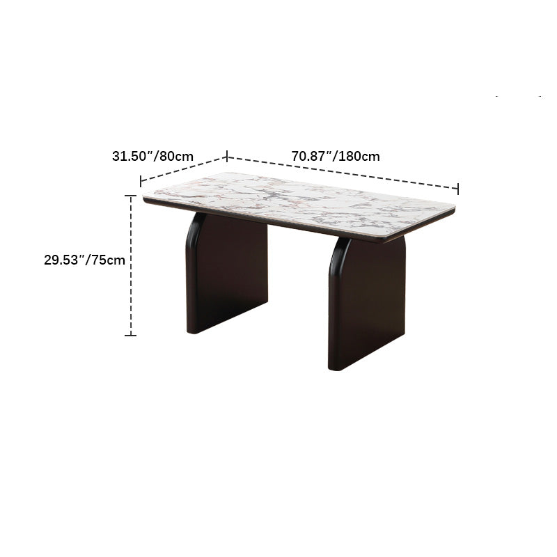 Modern Dining Table - Stylish Ceramic Stone & Stainless Steel Design for Your Home hqlw-4041