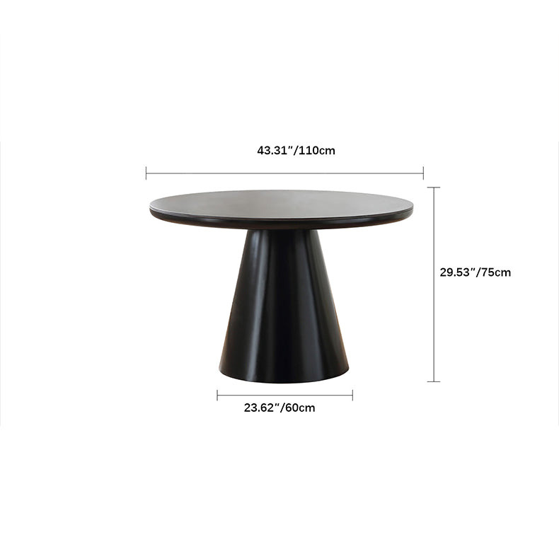 Modern Round Dining Table – Ceramic & Stainless Steel with Sleek Density Board Finish hqlw-4043