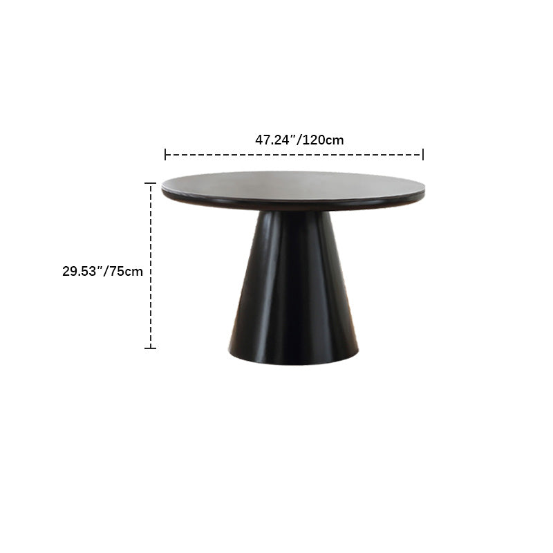 Modern Round Dining Table – Ceramic & Stainless Steel with Sleek Density Board Finish hqlw-4043