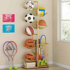 Multi-Tier Sports Storage Rack for Ball & Equipment Organization - hsen-2027