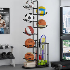 Multi-Tier Sports Storage Rack for Ball & Equipment Organization - hsen-2027