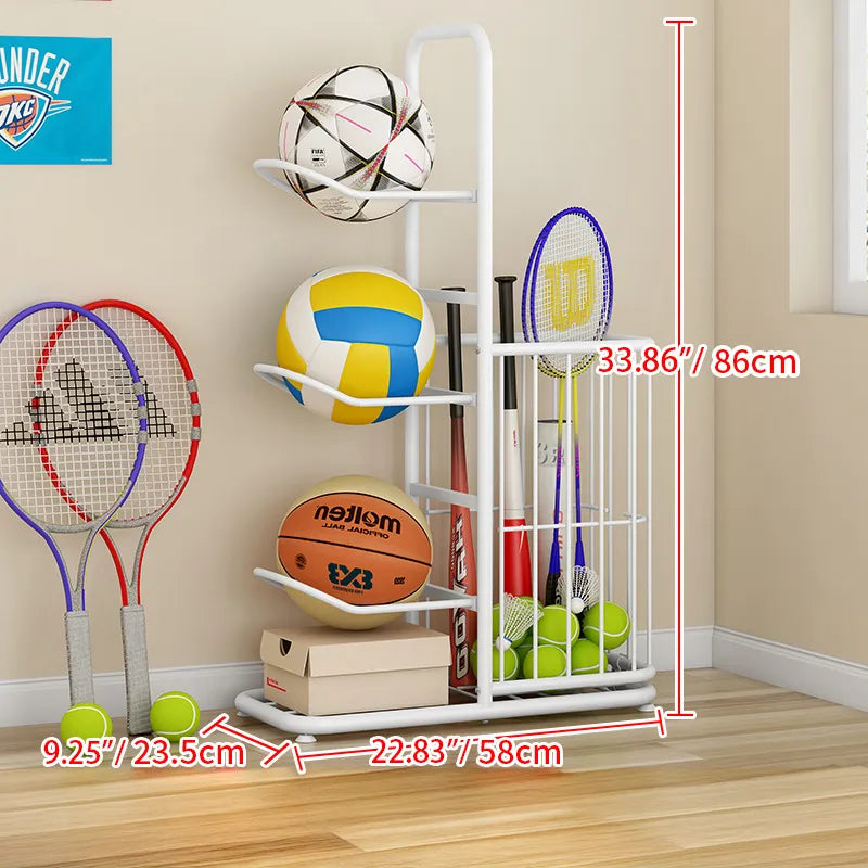 Multi-Tier Sports Storage Rack for Ball & Equipment Organization - hsen-2027