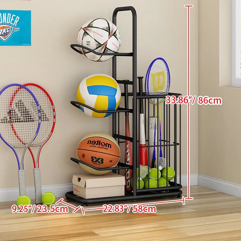 Multi-Tier Sports Storage Rack for Ball & Equipment Organization - hsen-2027