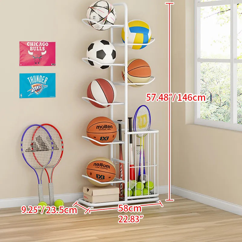 Multi-Tier Sports Storage Rack for Ball & Equipment Organization - hsen-2027