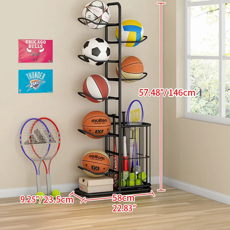 Multi-Tier Sports Storage Rack for Ball & Equipment Organization - hsen-2027