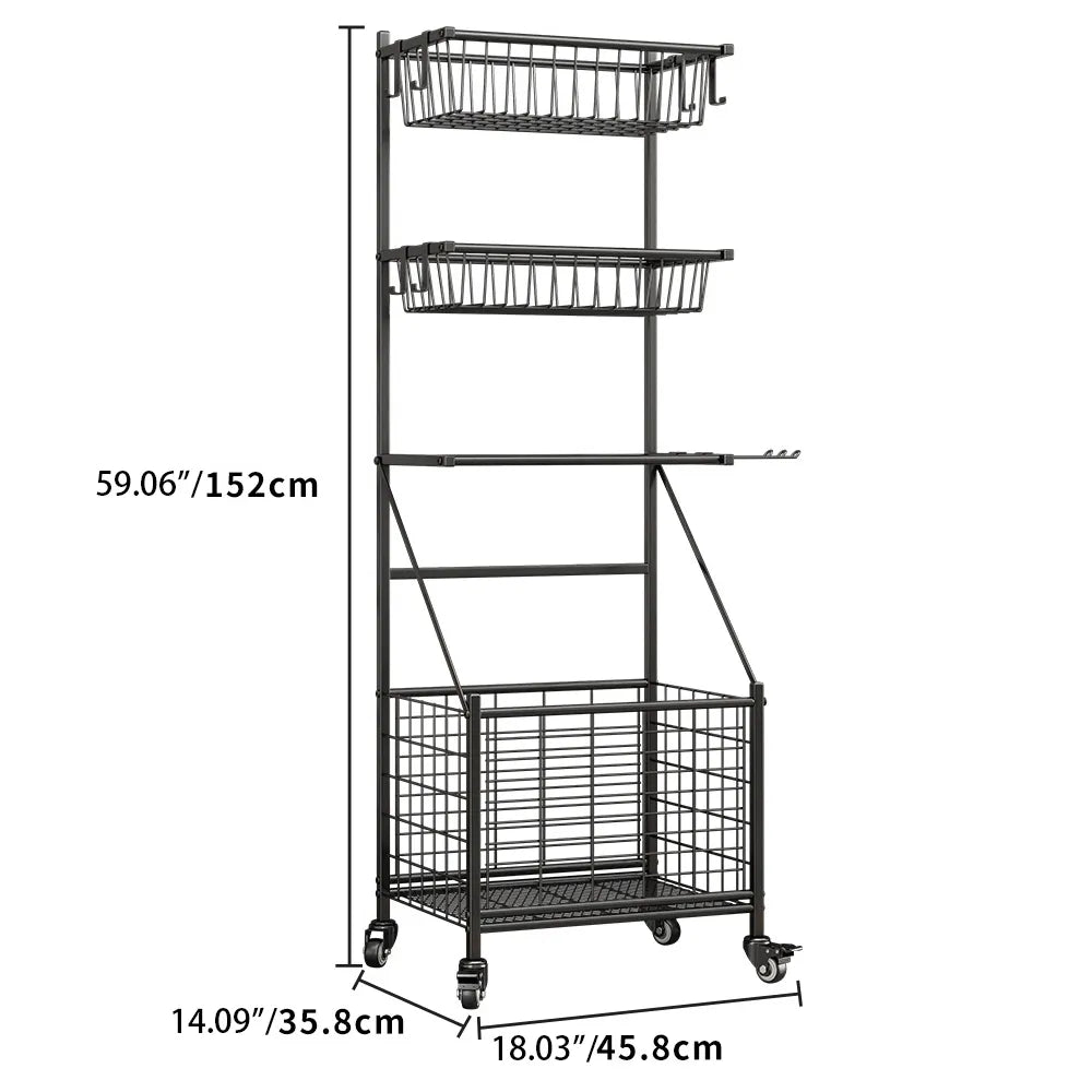 Adjustable Sports Equipment Rack with Wheels for Home and Garage Organization hsen-2033