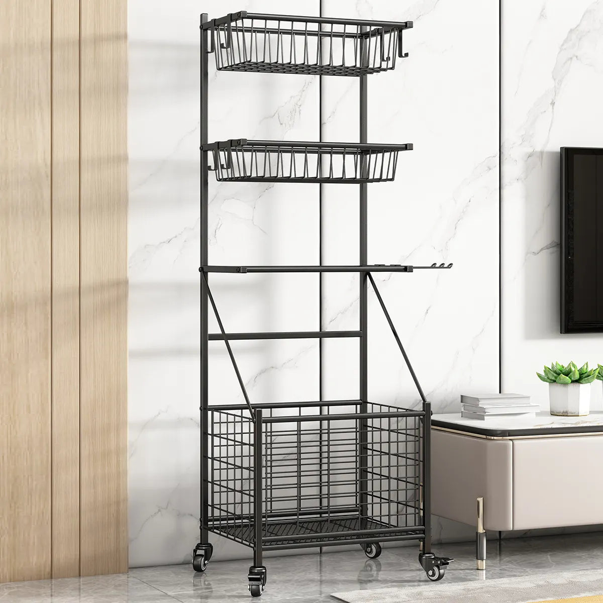 Adjustable Sports Equipment Rack with Wheels for Home and Garage Organization hsen-2033