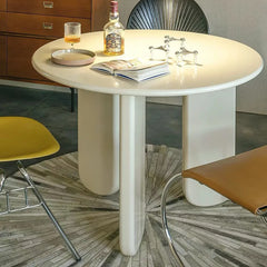 Modern Round Dining Table with Elegant Gloss Finish for Stylish Spaces hsj-2249