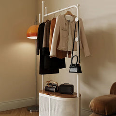 Stylish Metal Wood Coat Hanger with Storage Cabinet - Modern Entryway Organizer hsj-2250