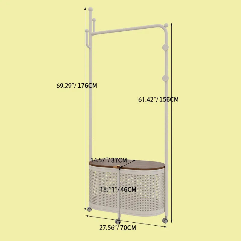 Stylish Metal Wood Coat Hanger with Storage Cabinet - Modern Entryway Organizer hsj-2250