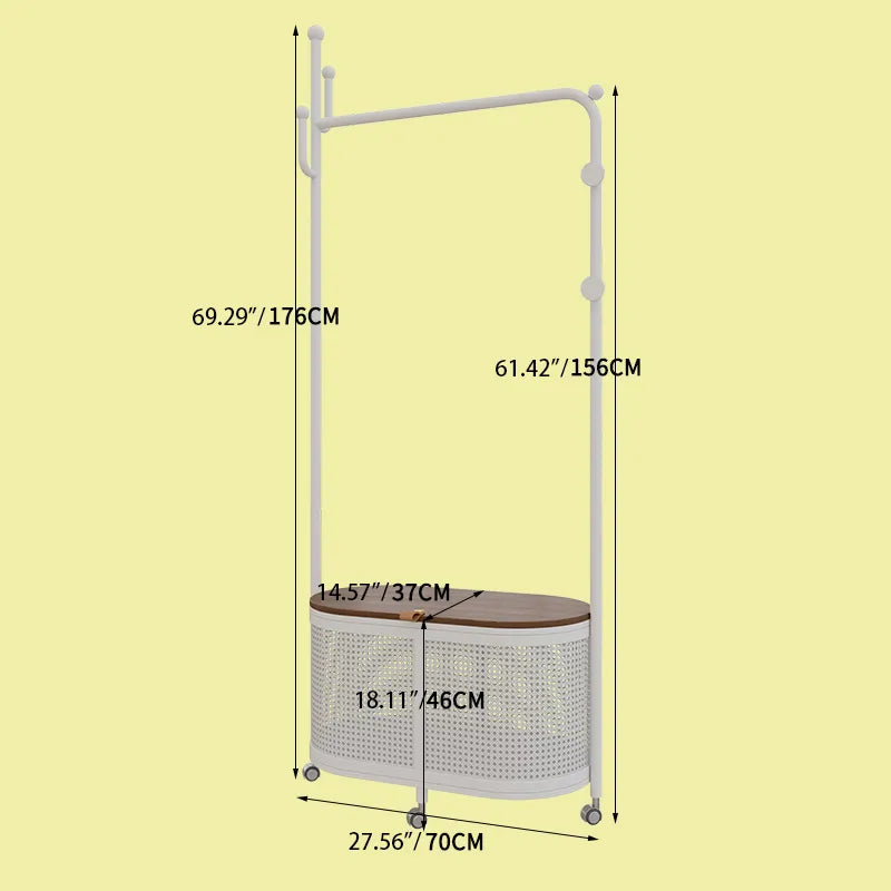 Stylish Metal Wood Coat Hanger with Storage Cabinet - Modern Entryway Organizer hsj-2250
