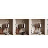 Stylish Metal Coat Hanger with Wheels and Storage Basket - HSJ-2253