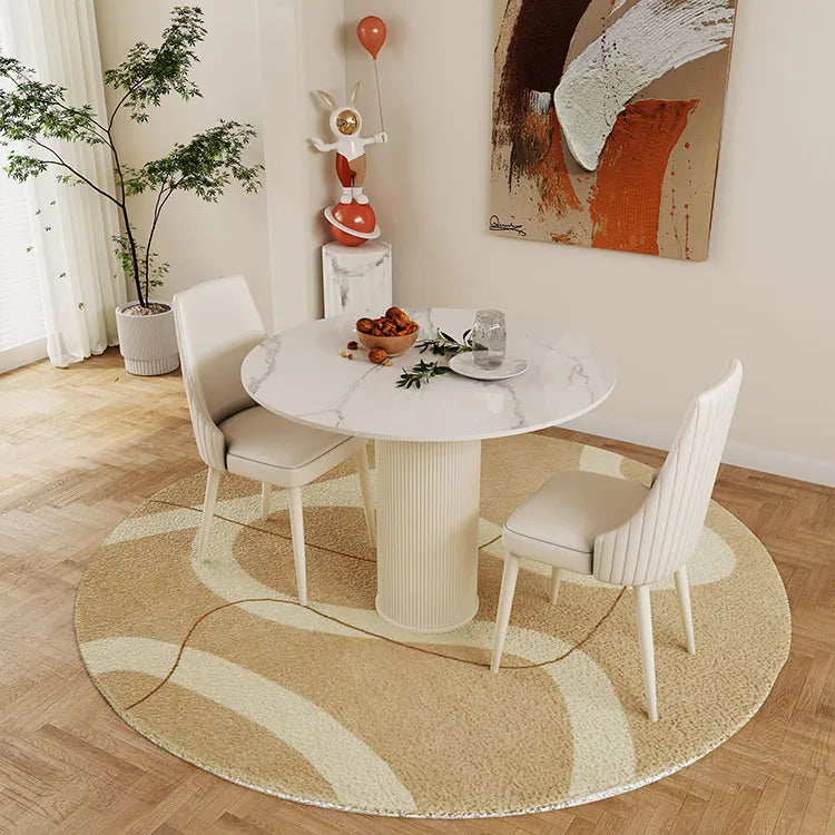 Elegant Sintered Stone Table with Faux Leather Finish for Modern Interiors - hsj-2258