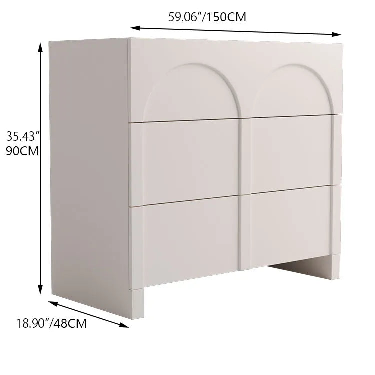 Modern Ash Wood Cabinet with Arched Design - Stylish Storage Solution hsj-2273