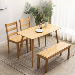 Minimalistic Rectangular Bamboo Dining Table in Natural Wood Color - Perfect for 6 Seaters hsl-119