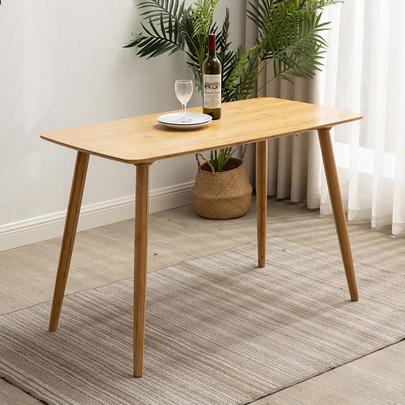 Minimalistic Rectangular Bamboo Dining Table in Natural Wood Color - Perfect for 6 Seaters hsl-119