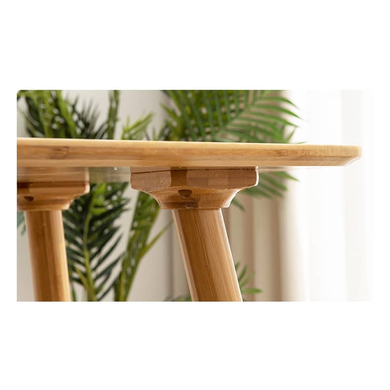 Minimalistic Rectangular Bamboo Dining Table in Natural Wood Color - Perfect for 6 Seaters hsl-119