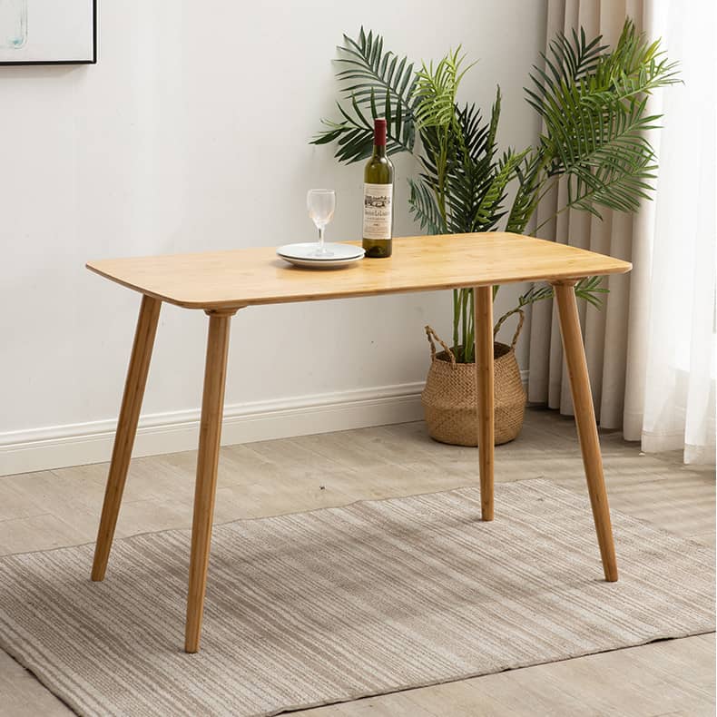 Minimalistic Rectangular Bamboo Dining Table in Natural Wood Color - Perfect for 6 Seaters hsl-119